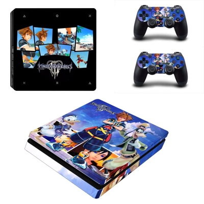 Kingdom Hearts 3 decal skin for PS4 Slim Console and two c.. Kingdom Hearts 3 decal skin for PS4 Slim Console and two c..