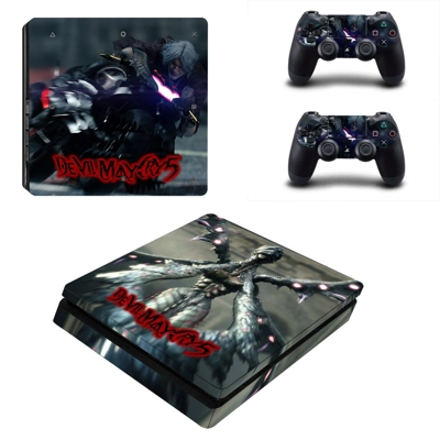 Devil May Cry 5 decal skin for PS4 Slim Console and two controllers