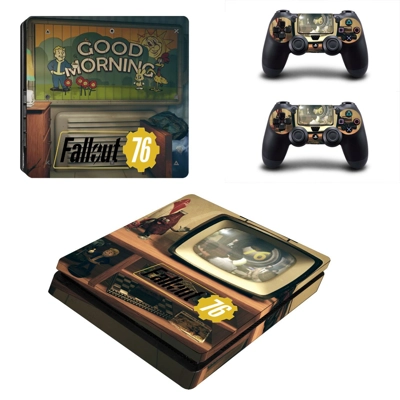 Fallout 76 decal skin for PS4 Slim Console and two control.. Fallout 76 decal skin for PS4 Slim Console and two control..