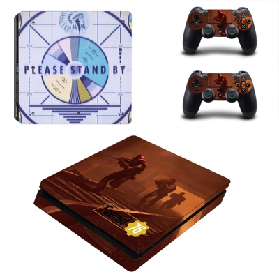 Fallout 76 decal skin for PS4 Slim Console and two control.. Fallout 76 decal skin for PS4 Slim Console and two control..