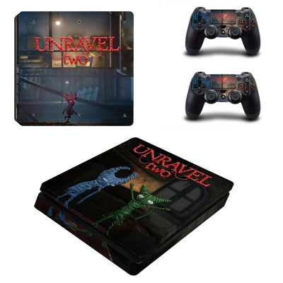 Unravel Two decal skin for PS4 Slim Console and two contro.. Unravel Two decal skin for PS4 Slim Console and two contro..