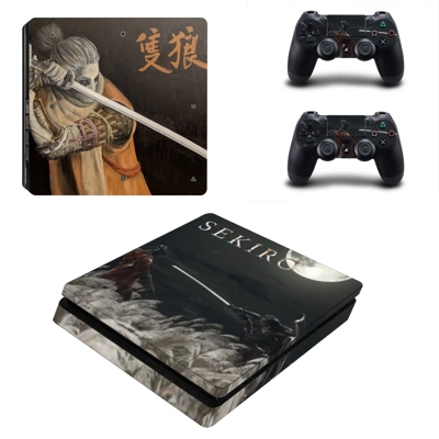 Sekiro decal skin for PS4 Slim Console and two controllers Sekiro decal skin for PS4 Slim Console and two controllers
