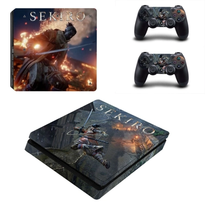 Sekiro decal skin for PS4 Slim Console and two controllers Sekiro decal skin for PS4 Slim Console and two controllers