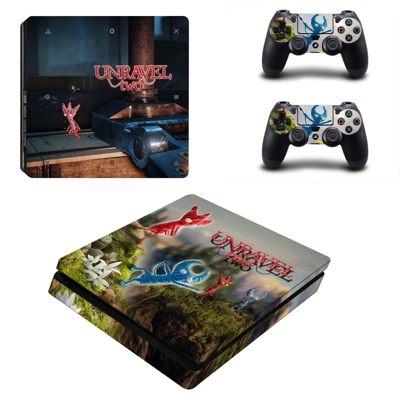 Unravel Two decal skin for PS4 Slim Console and two contro.. Unravel Two decal skin for PS4 Slim Console and two contro..