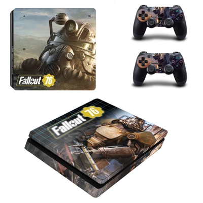 Fallout 76 decal skin for PS4 Slim Console and two controllers