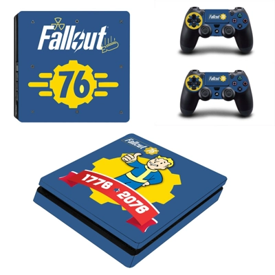 Fallout 76 decal skin for PS4 Slim Console and two control.. Fallout 76 decal skin for PS4 Slim Console and two control..