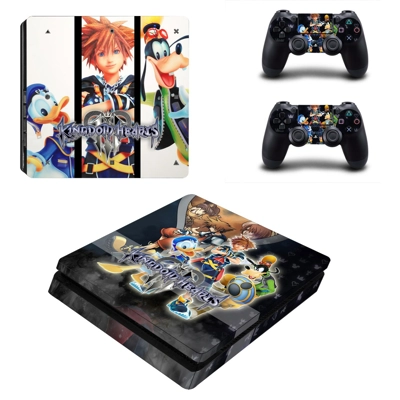 Kingdom Hearts 3 decal skin for PS4 Slim Console and two c.. Kingdom Hearts 3 decal skin for PS4 Slim Console and two c..