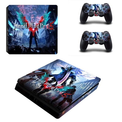 Devil May Cry 5 decal skin for PS4 Slim Console and two co.. Devil May Cry 5 decal skin for PS4 Slim Console and two co..