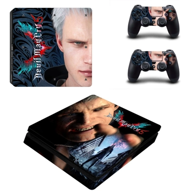 Devil May Cry 5 decal skin for PS4 Slim Console and two controllers