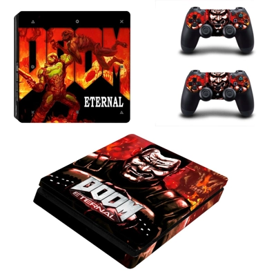 Doom Eternal decal skin for PS4 Slim Console and two contr..