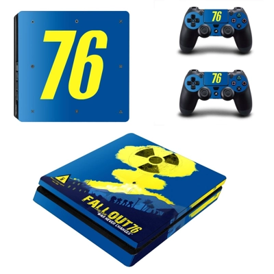 Fallout 76 decal skin for PS4 Slim Console and two control..