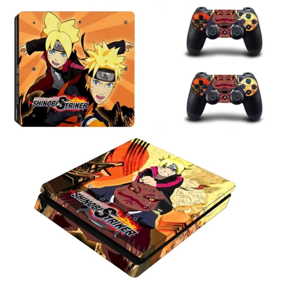 Naruto to Boruto decal skin for PS4 Slim Console and two controllers