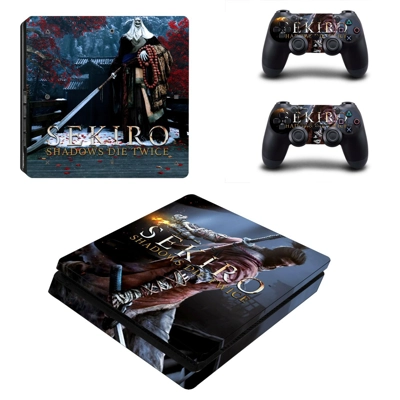 Sekiro Shadows Die Twice decal skin for PS4 Slim Console and two controllers