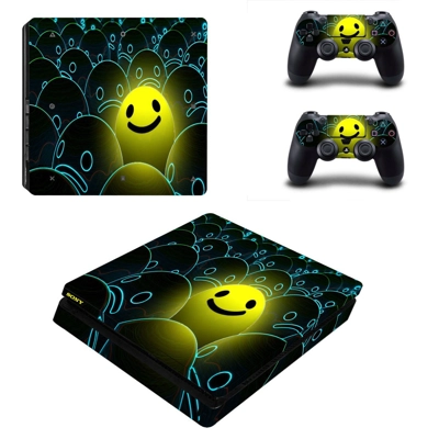 Emoji decal skin for PS4 Slim Console and two controllers