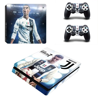 Cristiano Ronaldo decal skin for PS4 Slim Console and two controllers