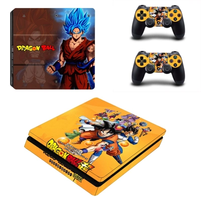 Dragon Ball Z decal skin for PS4 Slim Console and two controllers