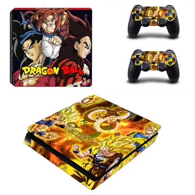 Dragon Ball Z decal skin for PS4 Slim Console and two controllers