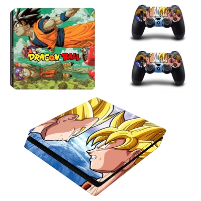 Dragon Ball Z decal skin for PS4 Slim Console and two controllers