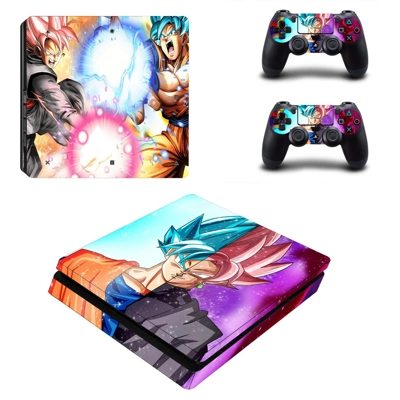 Dragon Ball Z decal skin for PS4 Slim Console and two controllers