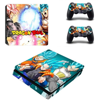Dragon Ball Z decal skin for PS4 Slim Console and two controllers