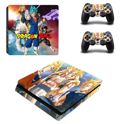 Dragon Ball Z decal skin for PS4 Slim Console and two controllers