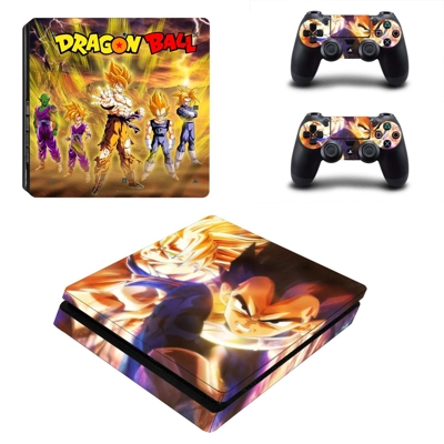 Dragon Ball Z decal skin for PS4 Slim Console and two controllers