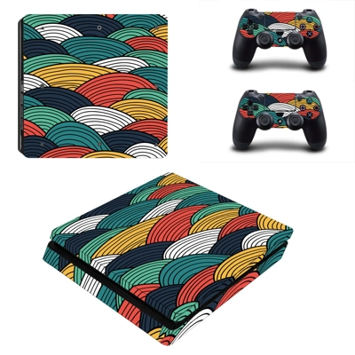 Retro wallpaper decal skin for PS4 Slim Console and two co.. Retro wallpaper decal skin for PS4 Slim Console and two co..