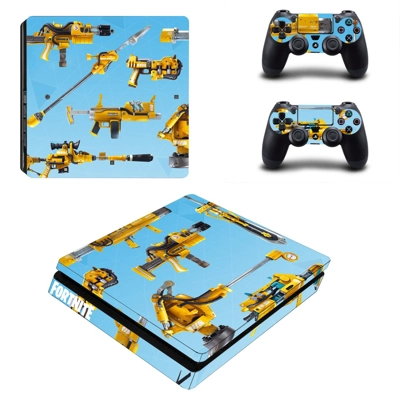 Fortnite Guns decal skin for PS4 Slim Console and two controllers
