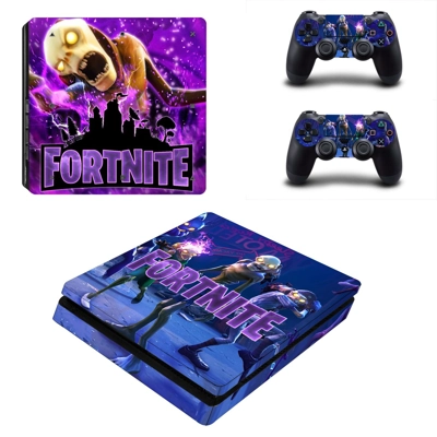 Fortnite decal skin for PS4 Slim Console and two controllers