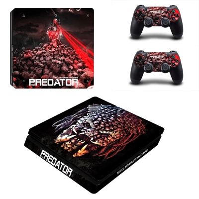 The Predator decal skin for PS4 Slim Console and two controllers