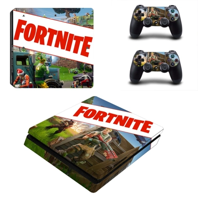 Fortnite decal skin for PS4 Slim Console and two controllers