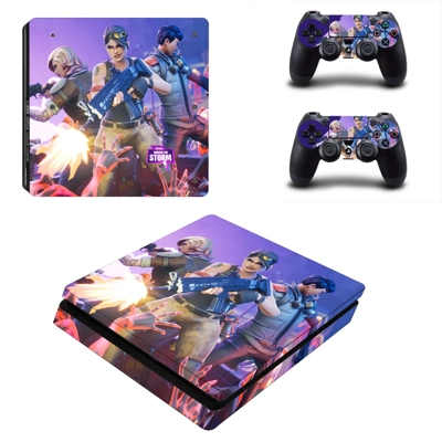 Fortnite survive the Storm decal skin for PS4 Slim Console and two controllers