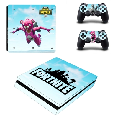 Fortnite decal skin for PS4 Slim Console and two controllers