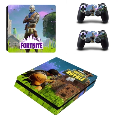 Fortnite decal skin for PS4 Slim Console and two controllers