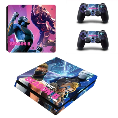 Fortnite decal skin for PS4 Slim Console and two controllers