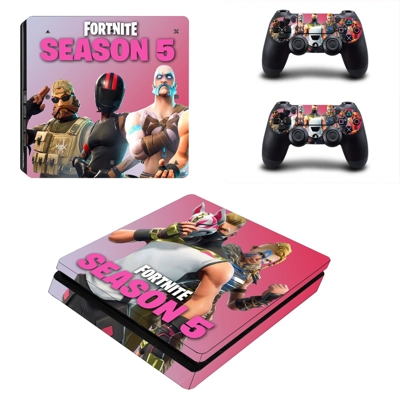 Fortnite decal skin for PS4 Slim Console and two controllers