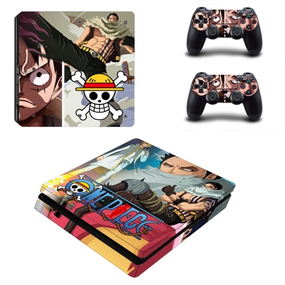 One Piece decal skin for PS4 Slim Console and two controll.. One Piece decal skin for PS4 Slim Console and two controll..