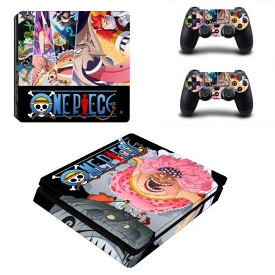 One Piece decal skin for PS4 Slim Console and two controll.. One Piece decal skin for PS4 Slim Console and two controll..