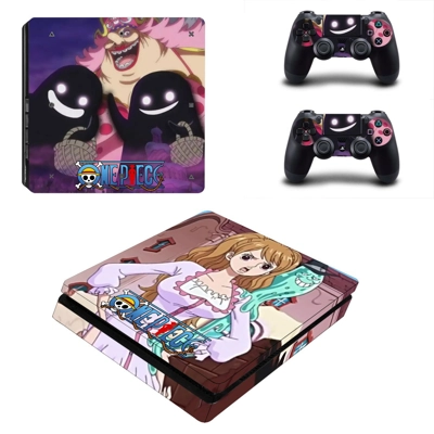 One Piece decal skin for PS4 Slim Console and two controll.. One Piece decal skin for PS4 Slim Console and two controll..