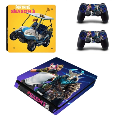 Fortnite decal skin for PS4 Slim Console and two controllers