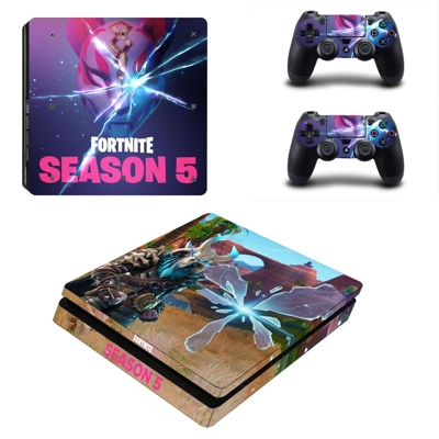 Fortnite decal skin for PS4 Slim Console and two controllers