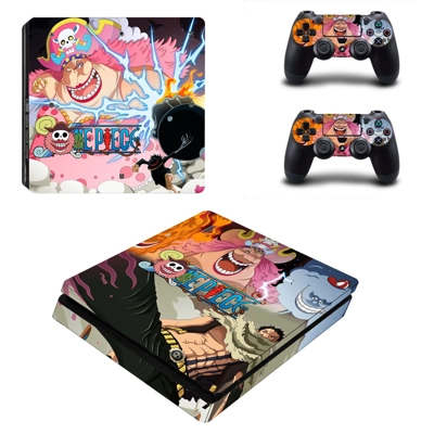 One Piece decal skin for PS4 Slim Console and two controll.. One Piece decal skin for PS4 Slim Console and two controll..