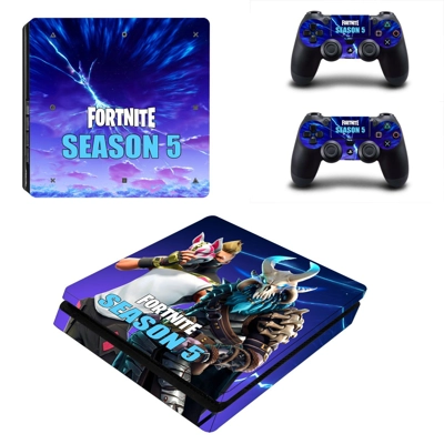 Fortnite decal skin for PS4 Slim Console and two controllers