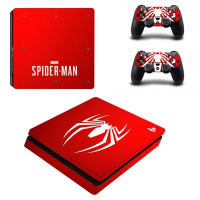 Spider Man decal skin for PS4 Slim Console and two controllers