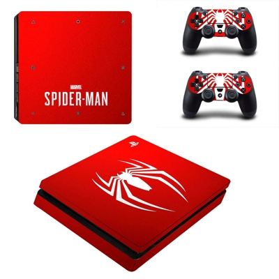 Spider Man decal skin for PS4 Slim Console and two controllers