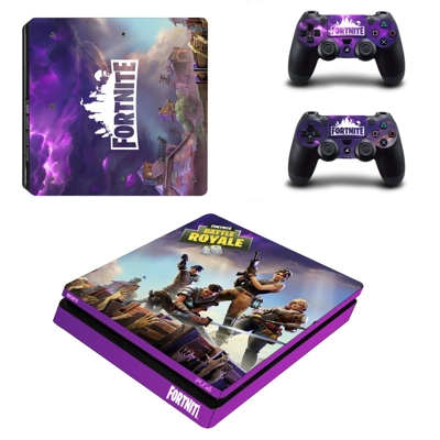 Fortnite decal skin for PS4 Slim Console and two controllers