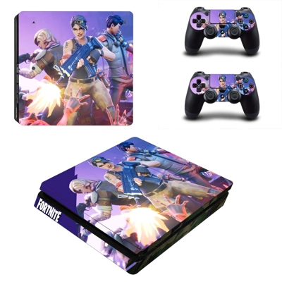 Fortnite decal skin for PS4 Slim Console and two controllers