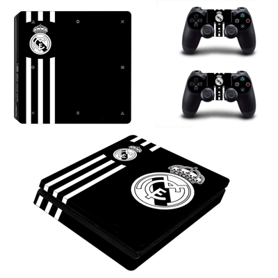 Real Mardrid FC decal skin for PS4 Slim Console and two controllers