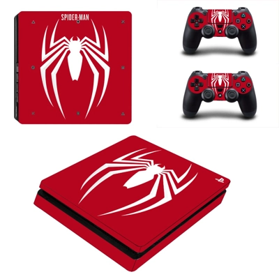 Spider Man decal skin for PS4 Slim Console and two controllers