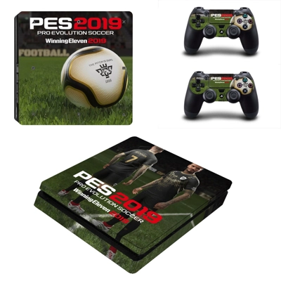 PES 2019 decal skin for PS4 Slim Console and two controllers PES 2019 decal skin for PS4 Slim Console and two controllers